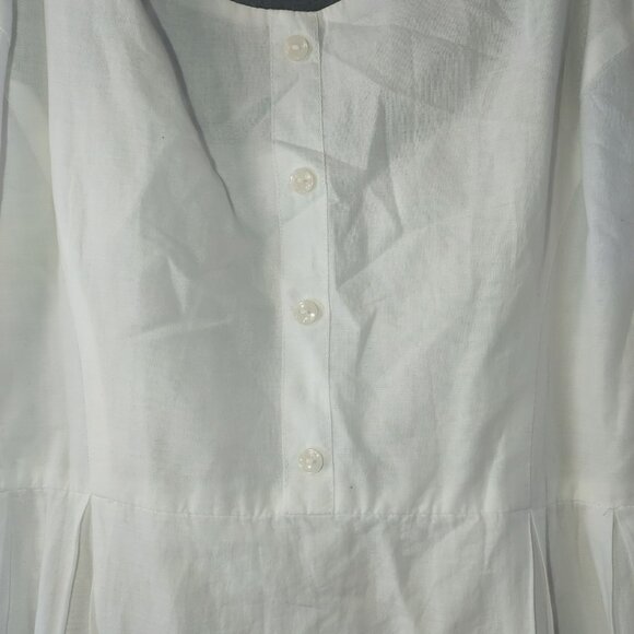 Old Navy Womens Sleeveless Sundress Smocked Back Size L White Vacation Cruise - Picture 11 of 16